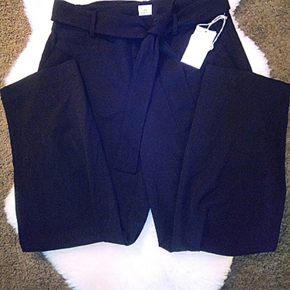 NWT A New Day Black Tie Up Paperbag pants sz 6